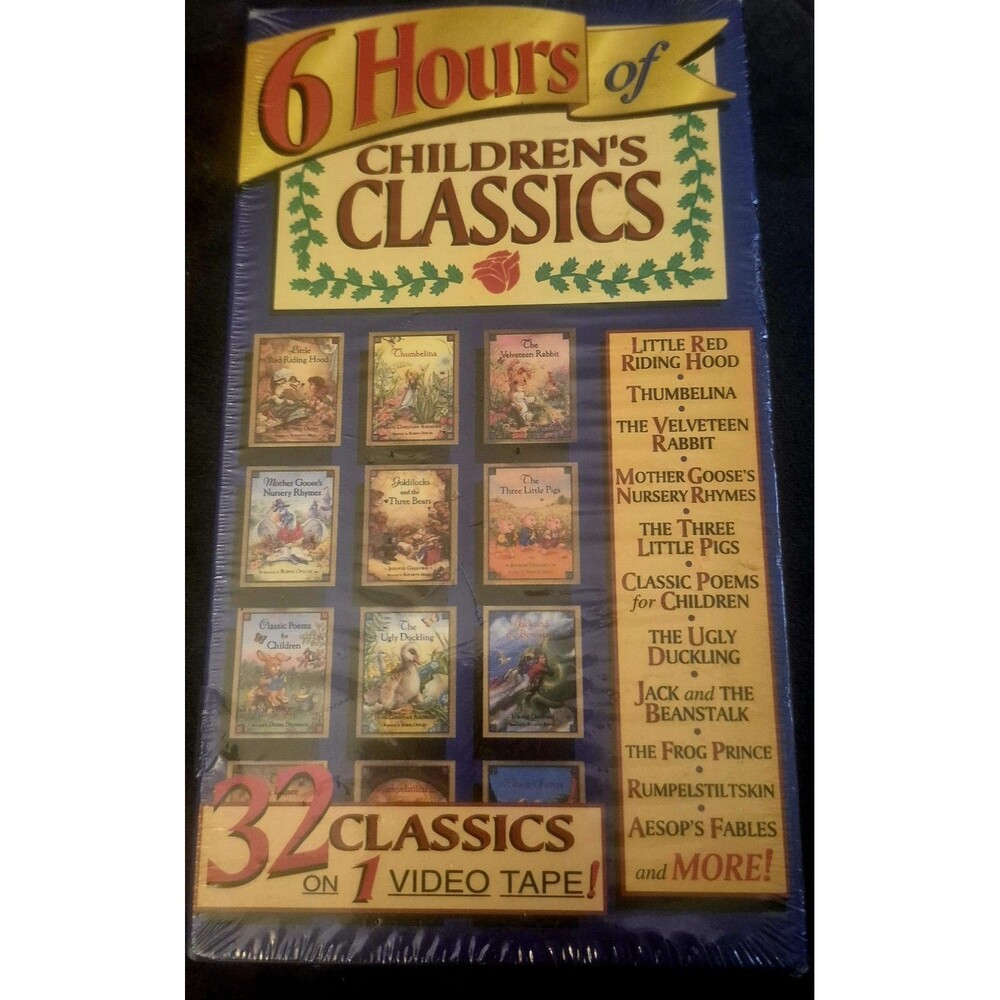 6 Hours of Children's Classics VHS 1994 Cascom 32 Stories  New Sealed Vintage